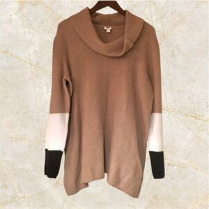 J. Jill Cowl Neck Colorblock Sweater Size Large